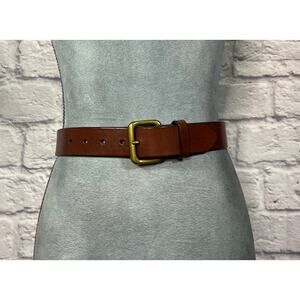 Vintage Y2K Express Thick Brown Leather Classic Boho/Preppy Belt